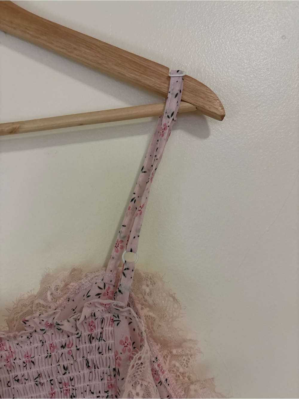 Floral Lace Trim Tie Front Cami Crop Top Fairy Coquette Balletcore S - Picture 9 of 12